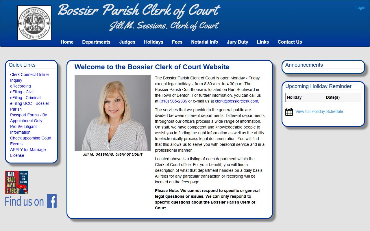 bossier city obituary records bossier parish clerk of court website