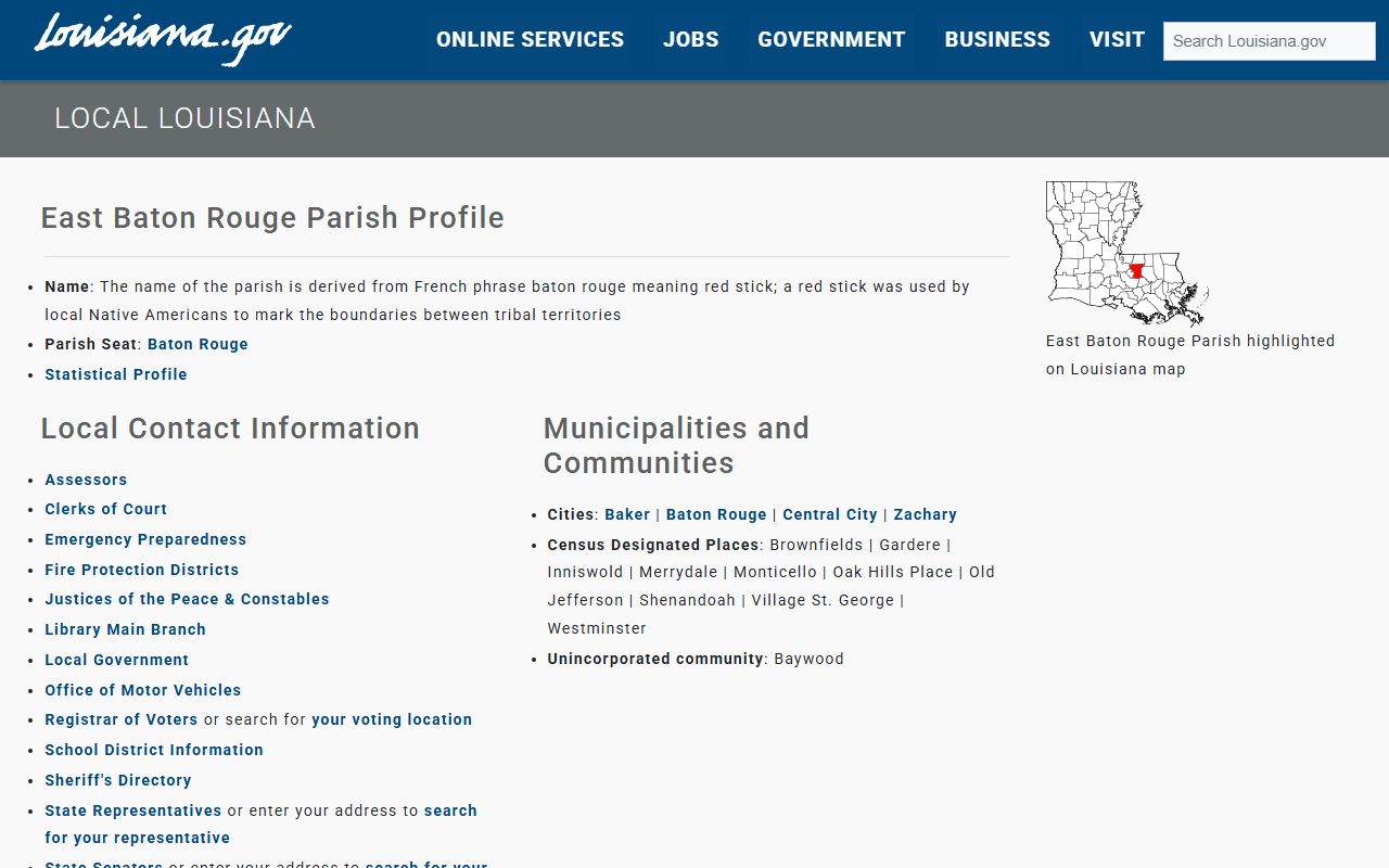 central obituary records east baton rouge parish louisiana gov page