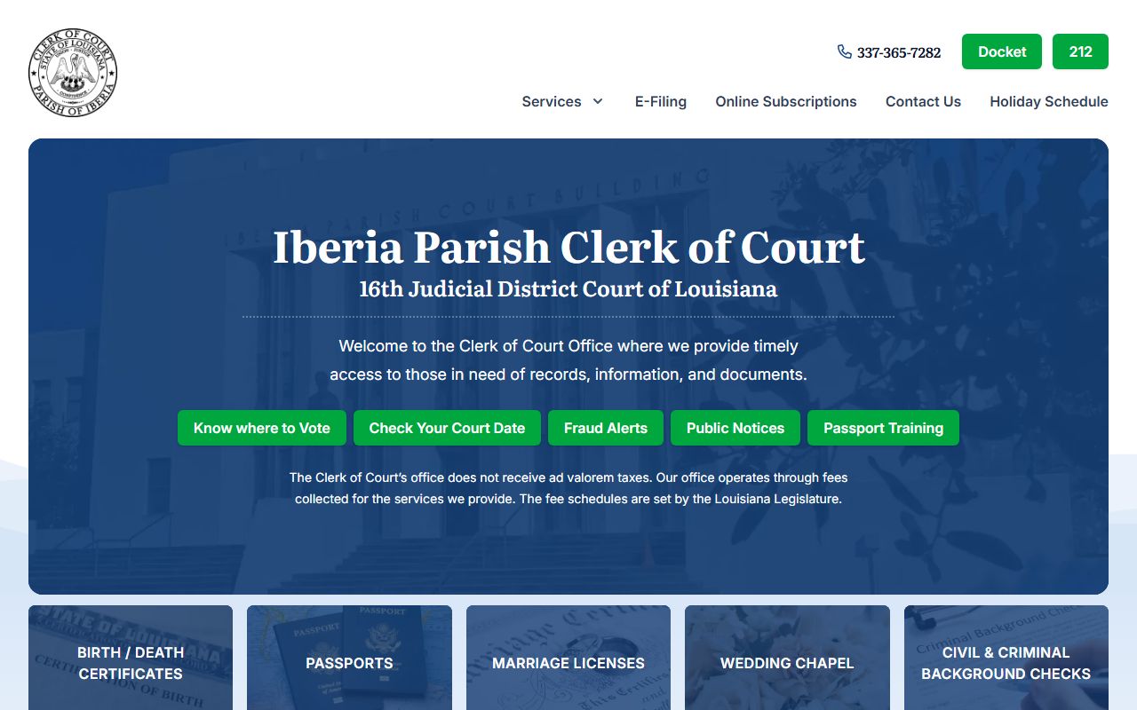 Iberia Parish obituary records - Iberia Parish Clerk of Court website