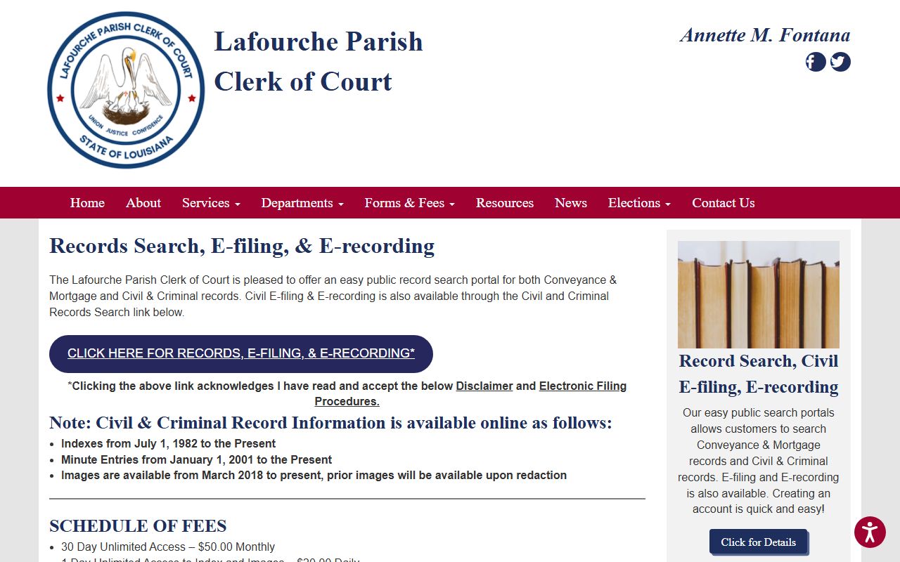 Lafourche Parish obituary records - Lafourche Parish Clerk records search portal