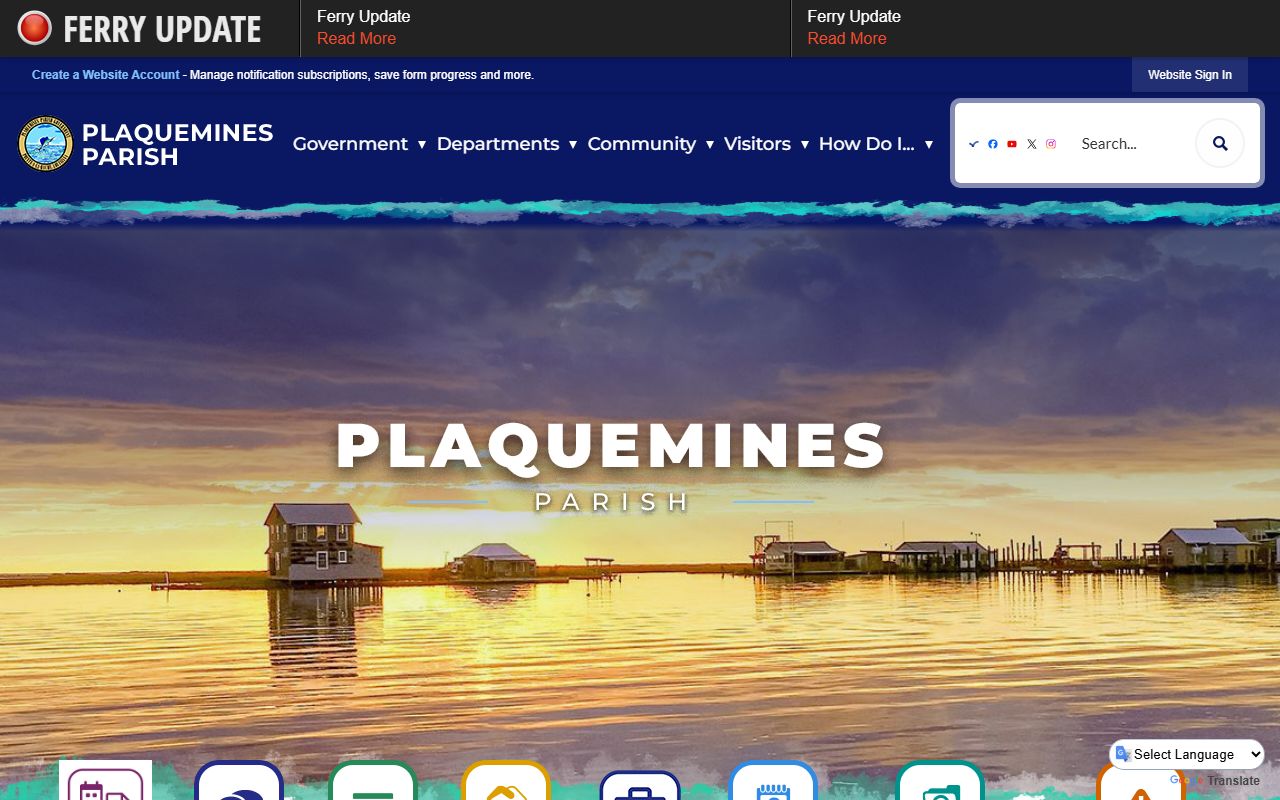 Plaquemines Parish government page for Plaquemines Parish obituary records