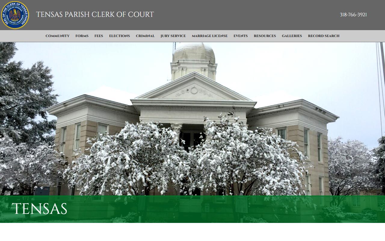 Tensas Parish Clerk of Court website for Tensas Parish obituary records